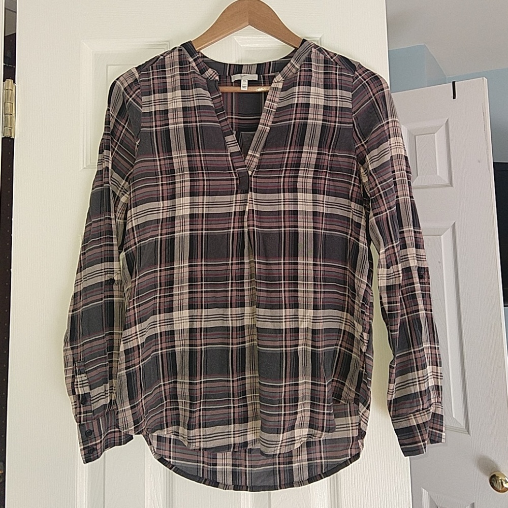 Joie Silk Blouse, Plaid